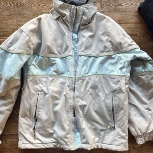 Spyder Kids Gray and Light Blue Puffer Jacket